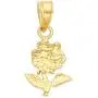 10k Real Solid Gold Rose Pendant, Jewelry for Her Anniversary