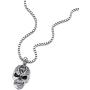 COOLSTEELANDBEYOND Gothic Punk Mens Large Skull Pendant Necklace Polished with 22.4 inches Box Chain