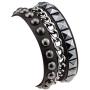 4 Pieces Punk Rock Faux Leather Rivet Spike Studded Bracelet Gothic Biker Strap Cuff Buckle Wristband Bracelet for Men Women Girls Boys Hip Hop Unisex Jewelry Gift