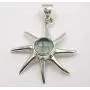 SilverStarJewel Solid Sterling Silver Natural Round Cab Apatite Sun Necklace Pendant 1.3'' SilverStarJewel Solid Sterling Silver Natural Round Cab Apatite Sun Necklace Pendant 1.3''