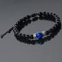 J&C Handmade 4mm Hematite Adjustable Braided Healing Stones Bracelets, S925 Sterling Silver Artisan Barrel Beads Bracelets for Women/Men.