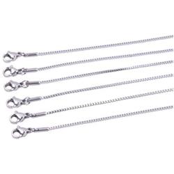 KONMAY 3pcs Stainless Steel Round Snake Chains Box Chains Cable Chains for Men and Women(16-28)
