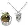 Pearlina Owl Cultured Pearl in Oyster Necklace Set Silver-tone Cage w/Stainless Steel Chain 18'' Pearlina Owl Cultured Pearl in Oyster Necklace Set Silver-tone Cage w/Stainless Steel Chain 18''