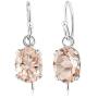 Gem Stone King 925 Sterling Silver Oval Peach Morganite Earrings For Women (1.30 Cttw Gemstone 7X5MM)