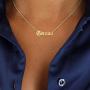 Crazy Feng Zodiac Sign Necklaces for Women Constellation Necklace Astrology Jewelry Old English Necklace 18k Gold Plated Friendship Necklace Jewelry Gift 14.2+2.75''