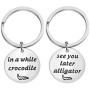 KUIYAI See You Later Alligator in a While Crocodile Keychain Set Farewell Gift Couple’s Jewelry