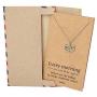 Quan Jewelry Yoga Lotus Flower Necklace with Om Symbol, Happy Birthday Gifts Ideas for Mom, Daughter, Women with Inspirational Quote on Gift Card (Two-tone)