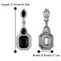 BriLove Womens Wedding Bridal Crystal Emerald Cut Infinity Figure 8 Chandelier Clip-On Dangle Earrings