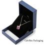 Colorful Cubic Swarovski Crystal Pendant Necklace Earrings for Women 14K Gold Plated Hypoallergenic Jewelry Set