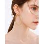 18K Gold Plated Sterling Silver Post Huge Hoops for Women Girls 60MM, 80MM, 100MM