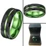 6/8mm Red/Green&Black Tungsten Carbide Ring Mens Two Tone Wedding Bands Groove Beveled Edge Brushed Engagement Couples Rings 6/8mm Red/Green&Black Tungsten Carbide Ring Mens Two Tone Wedding Bands Groove Beveled Edge Brushed Engagement Couples Rings