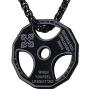 U7 Men Women Fitness Dumbbell Necklace Stainless Steel Weight Plate Barbell Chain Pendant Necklace,Customizable