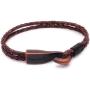 Big Hook Mens Braided Leather Bracelet Brown Handcrafted in USA
