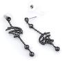 Baron Jewelry Dodge Challenger SRT Hellcat Brass Earrings. Decorated with Swarovski Crystals. 2” Long Durable Chain with 3 Silver Night Crystals.