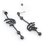 Baron Jewelry Dodge Challenger SRT Hellcat Brass Earrings. Decorated with Swarovski Crystals. 2” Long Durable Chain with 3 Silver Night Crystals.