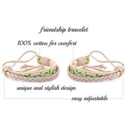 Pettsie Matching Friendship Bracelets, 2 Pack Set, Easy Adjustable, 100% Cotton