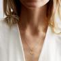 LOYATA Moon Pendant Necklace, 14K Gold Plated Coin Pendant Necklace New Moon Crescent Moon Full Moon Open Circle Hammered Pendant Necklaces for Women