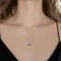 Fox Crystal Necklace 925 Sterling Silver Circle Crystal Pendant Necklace Fox Jewelry Gifts for Women Girlfriend Fox Lover