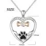 S925 Sterling Silver Cute Paw Print Heart Pendant Necklace for Dog Lover Women Paw Jewelry 18 inches S925 Sterling Silver Cute Paw Print Heart Pendant Necklace for Dog Lover Women Paw Jewelry 18 inches
