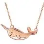 YOUCANDOIT2 Cute Narwhal Unicorn Whale of The Sea Necklace Geometric Jewelry Set for Women Girls Gift 18'' Chain