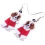 NEWEI Acrylic Cute Christmas Cavalier King Charles Spaniel Dog Earrings Dangle Drop for Women Girls Gift Charms Fashion Jewelry