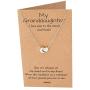 Quan Jewelry Granddaughter Necklace, Moon and Heart Pendant Necklace for Her, Inspirational Jewelry Birthday Gifts for Women with Greeting Card