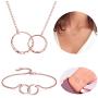 Long tiantian Mother Daughter Necklace Two Interlocking Infinity Double Circles Pendant Necklace Mothers Day Birthday Jewelry Gifts from Daughter for Mom