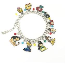 Beauty and the Beast sleeping beauty Belle Tangled Cinderell Snow White little mermaid Mulan Princess Bracelet Gifts for Women girl
