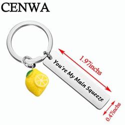 CENWA Lemon Charm Jewelry Youre My Main Squeeze Keychain Lemon Pun Gift