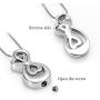 Infinity Love Urn Pendant Stainless Steel Snake Chain Cremation Jewelry for Ashes for Woman Free Filling Tools Include