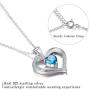 ✦Gifts for Mothers Day✦ Forever Love Heart Necklace Jewelry 18K White Gold/ Rose Gold Plated 925 Sterling Silver Birthstone Pendant Necklace with 5A Cubic Zirconia Birthday Gifts for Women and Girls