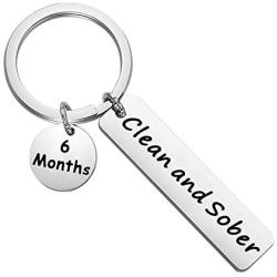 MAOFAED Sobriety Anniversary Keychain Sobriety Gift AA NA Recovery Jewelry Clean and Sober Encouragement Gift