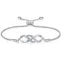 NINAMAID Silver Infinity Endless Love Bracelet for Women Girl Jewelry Gift with Sparking Crystal Bangle Bracelets for Friendship/Sister/Mother/Daughter