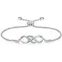 NINAMAID Silver Infinity Endless Love Bracelet for Women Girl Jewelry Gift with Sparking Crystal Bangle Bracelets for Friendship/Sister/Mother/Daughter