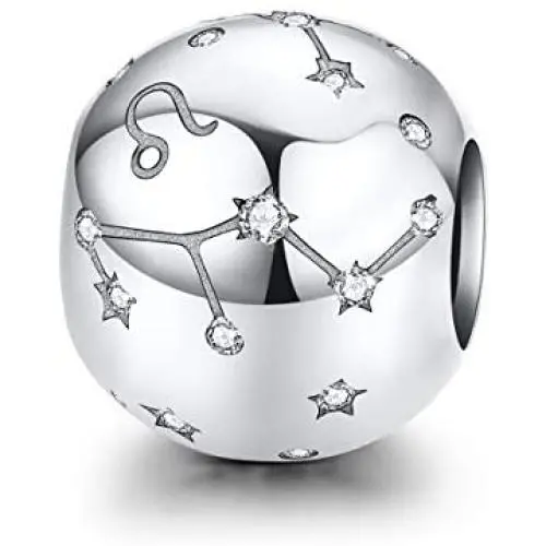 FOREVER QUEEN Zodiac Star Sign 925 Sterling Silver Bead Charm Fits Pandora Bracelets 12 Constellations Charm Compatible with Pandora Bracelet,Womens Jewellery Gift with Box FOREVER QUEEN Zodiac Star Sign 925 Sterling Silver Bead Charm Fits Pandora Bracelets 12 Constellations Charm Compatible with Pandora Bracelet,Womens Jewellery Gift with Box