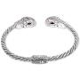 NOVICA Amethyst .925 Sterling Silver Hinged Twist Cuff Bracelet Bright Eyes