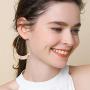 KaFu Moon Shape Acrylic Resin Earrings Tortoise Shell Leopard Mottled Hoop Earrings Wire Dangle Earrings for Women Girls Bohemian Statement Jewelry