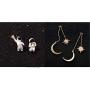 Weird Earrings Aesthetic Earrings Cute Earrings Cool Earrings Face Earrings Star and Moon Earrings Drop Dangle Earrings for Girls and Women