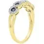 Dazzlingrock Collection 10K Round White Diamond & Gemstone Bridal Stackable Wedding Band Swirl Ring, Yellow Gold