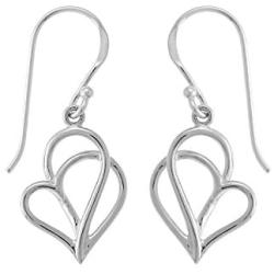 Boma Jewelry Sterling Silver Polished Twisting Heart Dangle Earrings