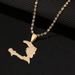 The Republic of Haiti Map Pendant Necklace Chain Port-AU-Prince Map Jewelry