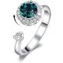 Bling Toman Fidget Ring Womens Band Ring Cubic Zirconia Spinner Ring Gift for Valentines Day, Girls Rotatable Ring Relieving Stress