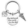 ENSIANTH Occupational Therapist Gift Therapy Jewelry She Believed She Could So She Did Keychain Graduation Gift for OT