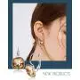 ORAZIO 4 Pairs CZ Leverback Dangle Hoop Earrings for Women Gold Plated Round Square Crystal Dangle Huggies Earrings Cute Drop Earrings Jewelry Set
