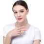 FIBO STEEL 4 Pcs Couples Necklace Bracelets Set for Women Men Matching His and Hers Love Heart Relationship Jewelry Gifts