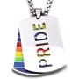 Warvik Rainbow Pride Necklace Pendant LGBT Equality Bisexual Transgender, Stainless Steel Jewelry Mens Womens Wheat Chain 20/28inch