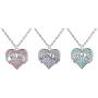 Set of 3 Big Sis, Middle Sis, Little Sis Colorful Valentine Heart Matching Necklace Jewelry Gift Set - Sister Necklaces for 3