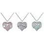 Set of 3 Big Sis, Middle Sis, Little Sis Colorful Valentine Heart Matching Necklace Jewelry Gift Set - Sister Necklaces for 3