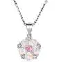 CiNily Flower Nceklace Opal Pendant Necklace for Women Girls 14K White Gold Plated Opal Jewelry Gemstone Necklaces