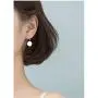 Round Disc Circle Plate Minimalist Fishhook S925 Sterling Silver Elegant Dangle Drop Earrings Chic Geometric Dangling Hanging Fashion Lightweight Simple Modern Statement Jewelry Gifts for Best Friend